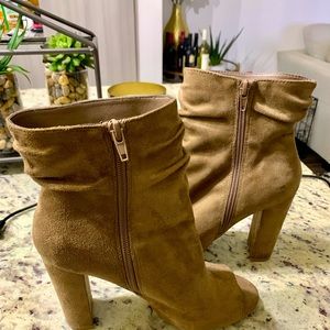 Tan Suede Booties!!